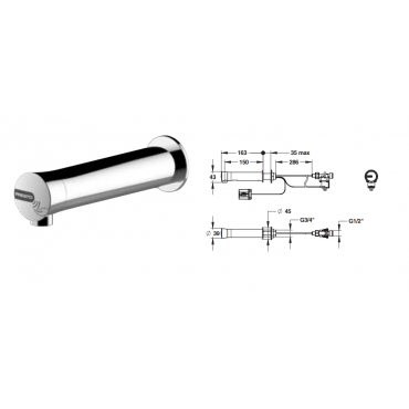 Μπαταρία Νιπτήρος Τοίχου Με Φωτοκύτταρο Presto Neo Με Μπαταρία 01-8015