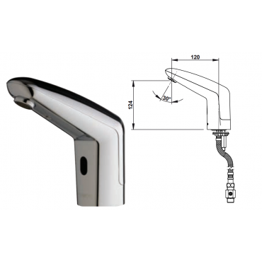 Μπαταρία Νιπτήρος Κρύου Νερού Με Φωτοκύτταρο Presto Volta Με Μπαταρία 01-8025