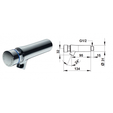 Κάνουλα Τοίχου Πατητή Με Χρονορροή Presto 01-8065