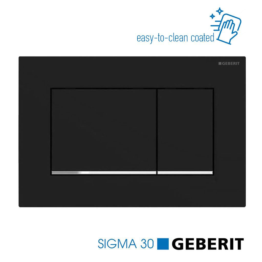 Πλακέτα ενεργοποίησης GEBERIT SIGMA 30 μαύρη ματ με χρωμέ λεπτομέρεια 115.883.14.1