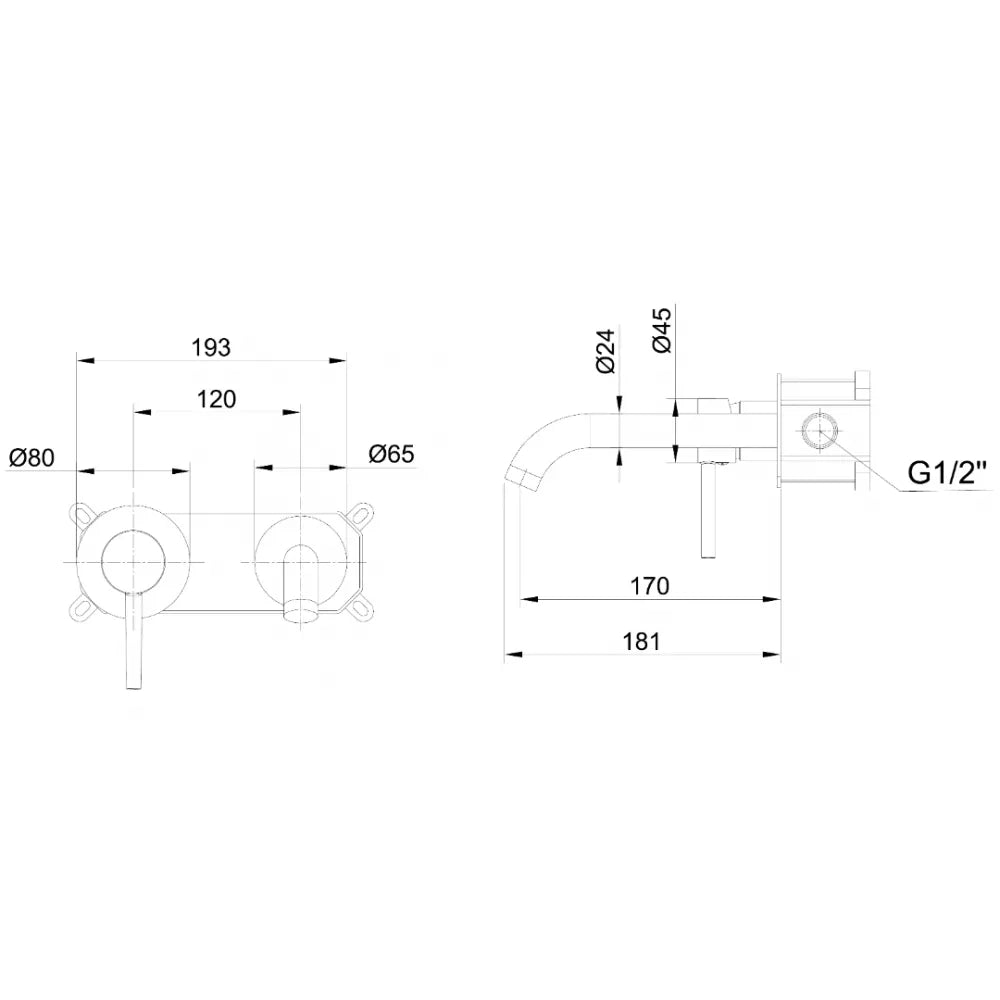 Μπαταρία Νιπτήρα Εντοιχισμού Μίξεως Χρωμέ INTERFLEX ART-DOT  087934