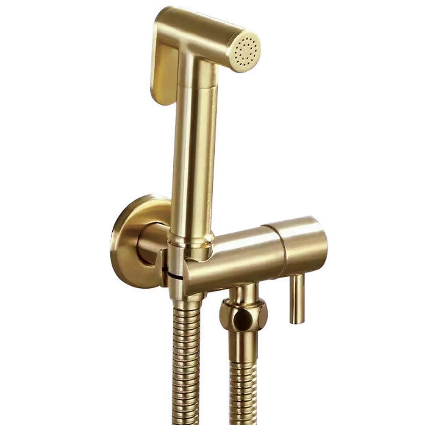 ΣΕΤ Διακόπτη Μπιντέ με στήριγμα BRUSHED GOLD ROUND INTERFLEX(ΜΟΝΟ ΚΡΥΟ)