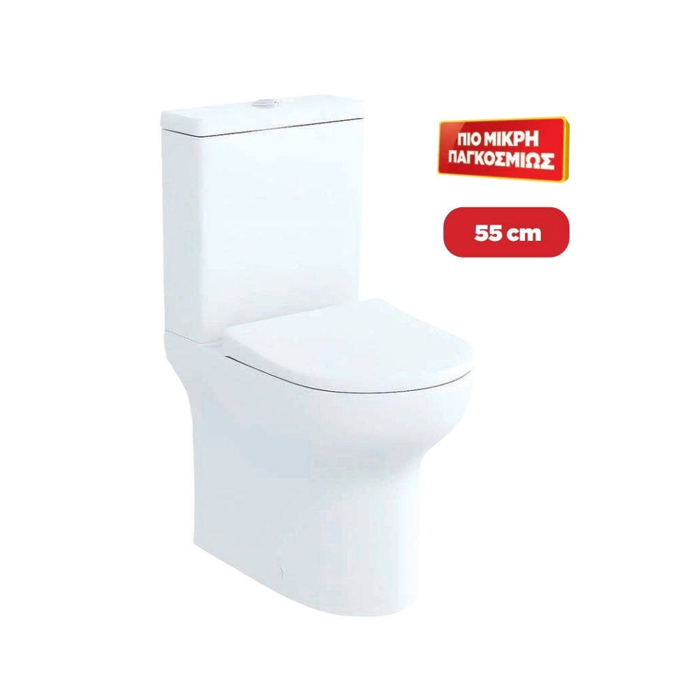 Σετ λεκάνη Χ.Π DOMISTYLE LUNA  πίσω σιφώνι 55Χ36,5Χ80 ΕΚ