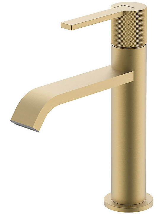 Μπαταρία νιπτήρα αναμικτική ψηλή 20εκ. BRUSHED GOLD PVD  HERMES INTERFLEX