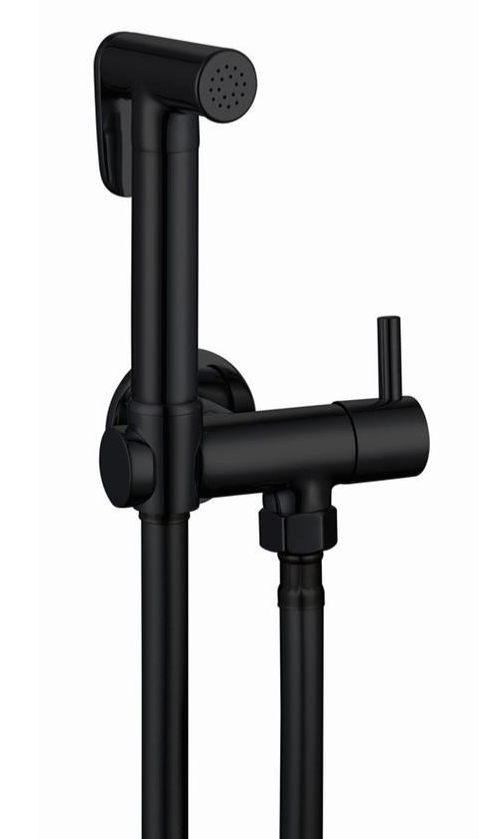 Σετ διακόπτη μπιντέ μαύρο ROUND INTERFLEX ΜΟΝΟ ΚΡΥΟ ορειχαλκινο