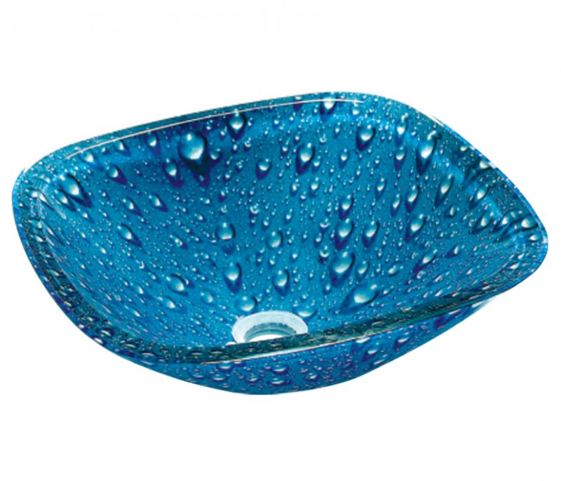 Fourlanos.gr |Glass - Νιπτηρας 40*40*13 Blue Drops_